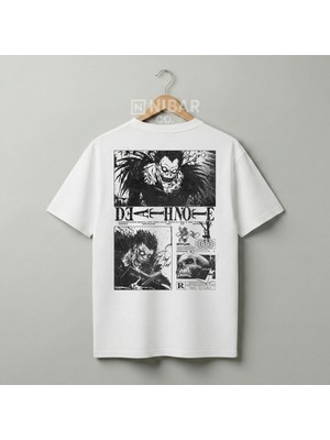 Nubarco Premium Pamuklu Death Note Anime Tasarımlı Unisex Günlük T-Shirt
