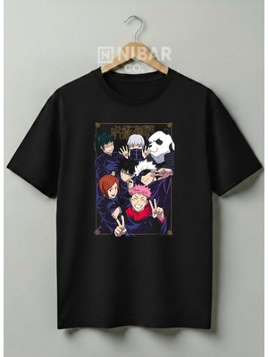 Nubarco Jujutsu Kaisen Baskılı Anime Tasarımlı Unisex Premium Baskılı %100 Pamuklu T-Shirt
