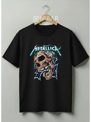 Nubarco Premium Baskı Kaliteli Metallica Tasarımlı Pamuklu Unisex Tişört