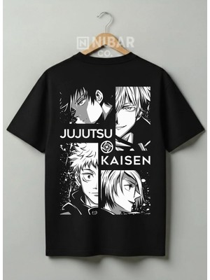 Nubarco Jujutsu Kaisen Baskılı Anime Tasarımlı Unisex Premium Baskılı %100 Pamuklu T-Shirt