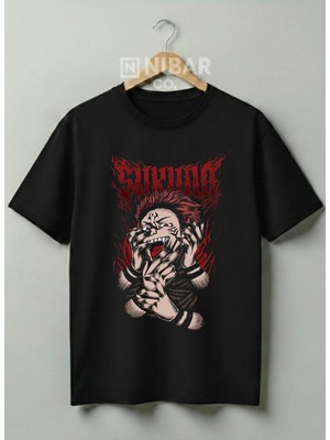 Nubarco Jujutsu Kaisen Baskılı Anime Tasarımlı Unisex Premium Baskılı %100 Pamuklu T-Shirt