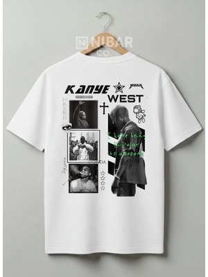 Nubarco Unisex Kanye West Özel Tasarım Premium %100 Pamuklu Streetwear Tişört - Sokak Modası T-Shirt