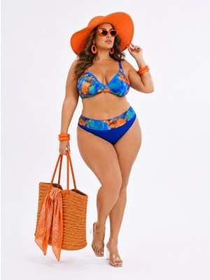 Pierre Cardin Büyük Beden Balenli Toparlayıcı Yüksek Bel Kadın Bikini Takım