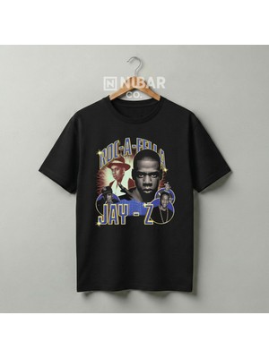 Nubarco Unisex Pamuklu Premium Jay-Z Vintage Rap Tişört