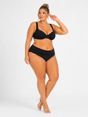 Pierre Cardin Büyük Beden Balenli Ayarlanabilir Askılı Kapsız Toparlayıcı Yüksek Bel Kadın Bikini Takım
