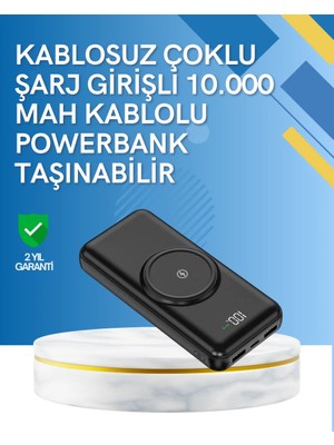 Al-Kar Ticaret Iphone ve Android Uyumlu 10000MAH Powerbank – Hem Kablolu Hem Kablosuz
