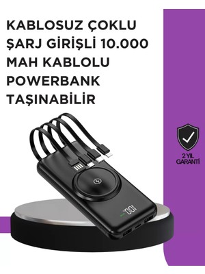 Al-Kar Ticaret Çoklu Cihaz Uyumu Ile Kablolu ve Kablosuz Şarj – Pratik Powerbank