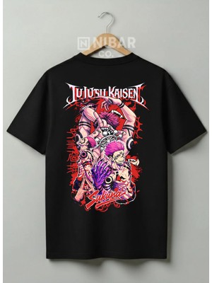 Nubarco Jujutsu Kaisen Baskılı Anime Tasarımlı Unisex Premium Baskılı %100 Pamuklu T-Shirt