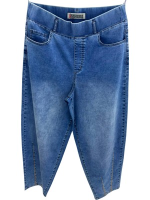Zanessi Büyük Beden Taşlı Denim Kadın Pantolon