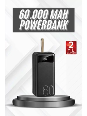 Al-Kar Ticaret Hızlı Şarj 4 Çıkışlı Powerbank 60.000 Mah Taşınabilir Dijital Göstergeli