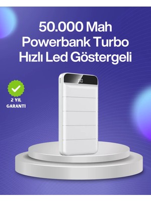 Al-Kar Ticaret 4 Cihazı Aynı Anda Şarj Edebilen Güçlü Powerbank 50000 Mah