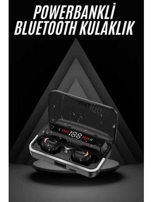 Al-Kar Ticaret Bluetooth Kulaklık Dijital Şarj Göstergeli Powerbankli Bass Özellikli Kablosuz Kulakiçi 5.1 Mikrofonlu