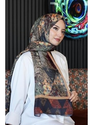 Büyük Pazar Store Desen Kahverengi Soft Pamuk Şal Bordo