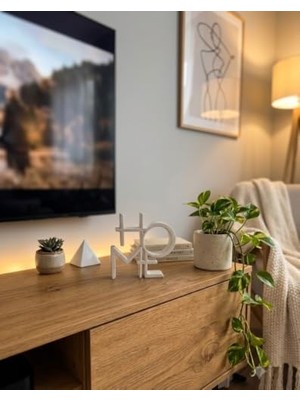 Büyük Pazar Store Home Yazılı 3D Baskı Dekoratif Heykel – Modern Ev Dekor Aksesuarı, Benzersiz Tasarım Beyaz