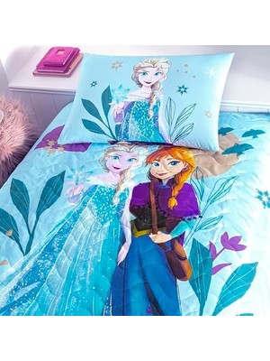 Büyük Pazar Store Frozen Flower Power Cpp Standart Pamuk-Polyester Nevresim Takımı, Mavi, Tek Kişilik