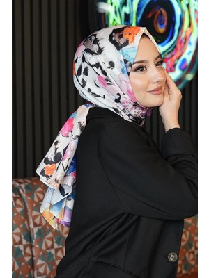 Büyük Pazar Store Çiçek Desen Renkli Soft Pamuk Şal Çok Renkli 53