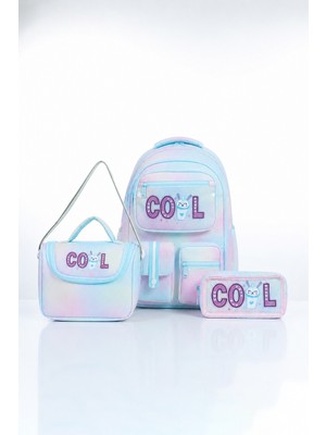 Nurem Bags Cool Okul Çantası Seti – Pastel Renkli (Su Geçirmez Kumaş)