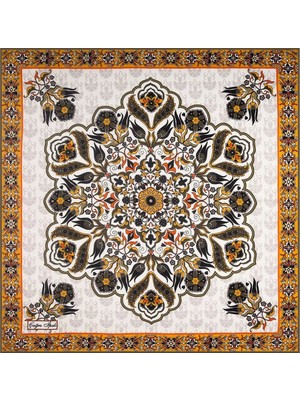 Çağrı İpek Çağrı Ipek Rumi Desen Ipek Mendil Fular DG10062-3