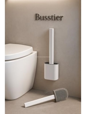 Yapıştırılabilir Tuvalet Fırçası, Silikon Klozet Temizleme Seti, Duvar Tipi Askılı, Kompakt Tasarım, Koku Önleyici, Esnek Uçlu, Hijyenik Banyo Fırçası
