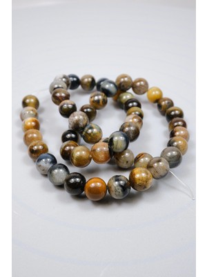 Healcrystal Sanatın ve Doğanın Mükemmel Tuvali: Parlak Picasso Jasper Küre Kesim 8mm Dizi