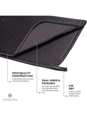 Mutfak Tezgahı Için Bulaşık Kurutma Paspasları, Çeşitli Amaçlar Için Süper Emici Mikrofiber Bulaşık Süzgeci, Şık ve Etkili, Hızlı Kuruyan Bulaşık Matı, 43 cm x 35 Cm, Siyah