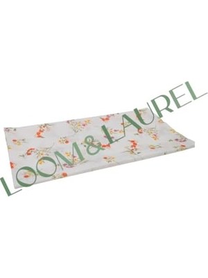 Loom & Laurel Baskılı Yıkanabilir Masa Örtüsü Mutfak Bahçe Piknik Masa Örtüsü Kırmızı Ağırlıklı Çiçek Desenli (140X140)