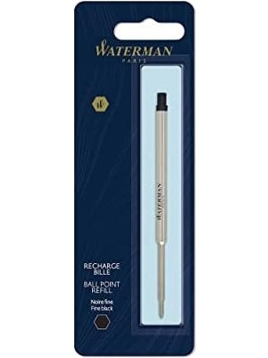 Waterman Tükenmez Kalem Refill, Tekli Blister, Fine (F) Uç, Siyah - 1964017