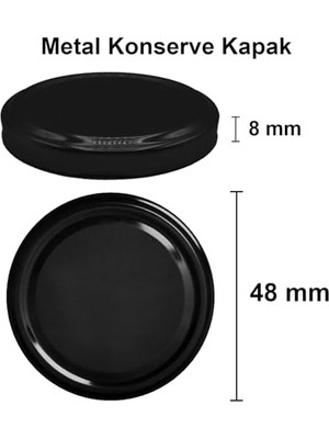 Afracam 105 ml Şeffaf Cam Kavanoz 105 cc Konserve Metal Kapaklı Cam Kavanoz 6 Adet (Şeffaf, 105 cc (Kısa))