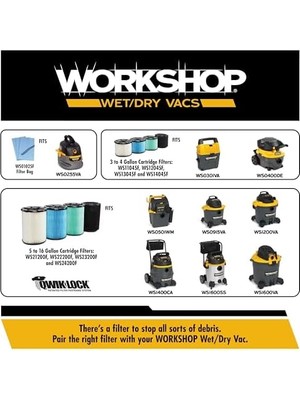Wet/dry Vacs Wet Dry Vakumlu Susturucu WS25025 A 2 – 1/2 Susturucu/abajur Mağazası Boşluklar Için Vakum Sabitleme