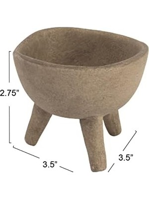 Creative Co-Op Küçük Saksı, Mat, Boz Kahverengi, Pişmiş Toprak, 7,6 cm