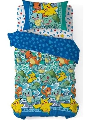 Pokémon, Ilk Başlangıçlar" Çanta Içinde Ikiz Yatak Seti, 162,6 x 218,4 Cm, Çok Renkli