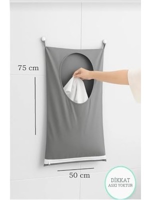 Kapı Arkası Kirli Çamaşır Torbası 75X50 cm – Duvara Asılabilir Oyuncak ve Çamaşır Düzenleyici, Fermuarlı Alt Boşaltma