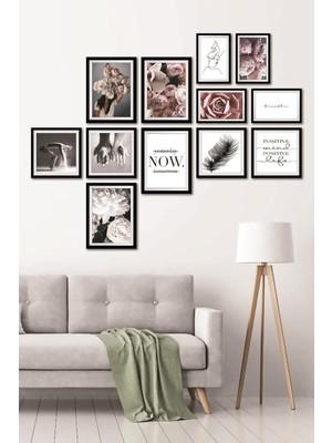 12 Parça Dekoratif Mdf Tablo Seti Çerçeve Görünümlü DKJ048
