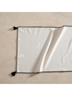 Oradea Püsküllü Runner Siyah 45X145 cm