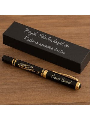 Hediyesahibi Özel Isme Özel Besmeleli Metal Roller Kalem ve Hediye Kutusu