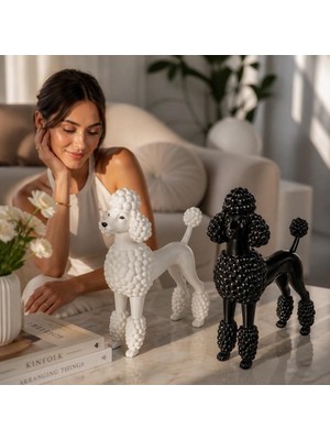 Keyfim Shop Dekoratif Kaniş Köpek Biblosu Polyester Masa Üstü Obje