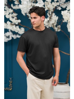 FBI Bisiklet Yaka Yarı Oversize Likralı Yumuşak Kumaş T-Shirt