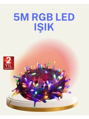 Die Grup Şeffaf Kablolu 50 Ampullü 5 Metre LED Işık Dekoratif Aydınlatma