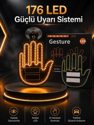 Shoppingfestr LED Işık El Işareti Araç Camı Için Uzaktan Kumandalı Tk