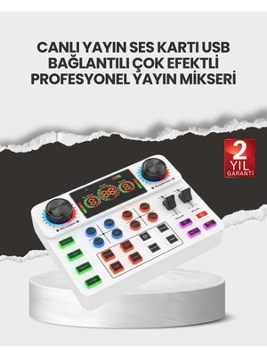 Die Grup Çok Efektli Canlı Yayın Ses Mikseri USB ve Kablosuz Uyumlu