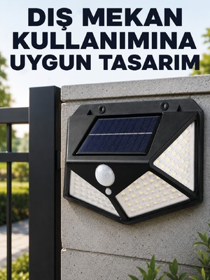 Die Grup Bahçe Balkon Garaj ve Girişler Için Güneş Enerjili Hareket Sensörlü LED Duvar Lambası