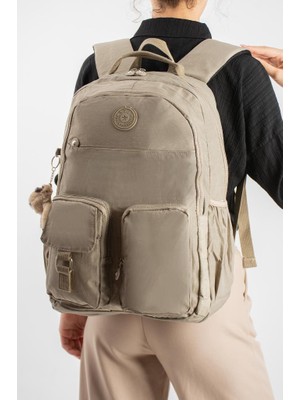 Baginn Unisex Klinkır Okul Çantası Lise Ortaokul Üniversite Sırt Çantası 45*30 cm Hafif Kumaş Çok Cepli