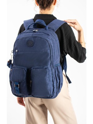 Baginn Unisex Klinkır Okul Çantası Lise Ortaokul Üniversite Sırt Çantası 45*30 cm Hafif Kumaş Çok Cepli