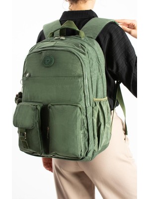 Baginn Unisex Klinkır Okul Çantası Lise Ortaokul Üniversite Sırt Çantası 45*30 cm Hafif Kumaş Çok Cepli