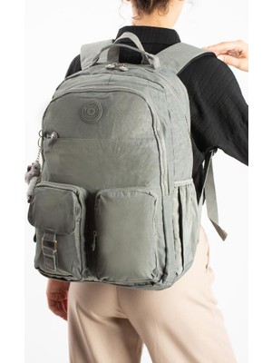 Baginn Unisex Klinkır Okul Çantası Lise Ortaokul Üniversite Sırt Çantası 45*30 cm Hafif Kumaş Çok Cepli