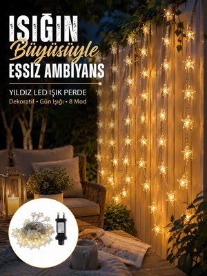 Die Grup Dekoratif Yıldız LED Aydınlatma 20 Ledli 5 Metre Günışığı Yeni Nesil