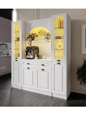 Macera Mobilya Armoni Black Maxi Kahve Köşesi Komple Mdf