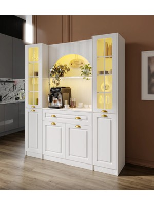 Macera Mobilya Armoni Gold Maxi Kahve Köşesi Komple Mdf