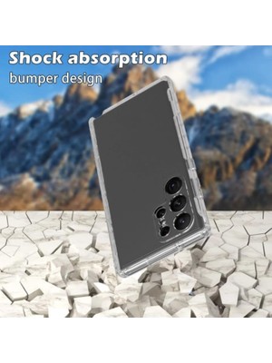 TeOra Store ile Uyumlu Şeffaf Clear Silikon Yüksek Kalite Darbeye Dayanıklı Şık Telefon Kılıfı ( S23 Ultra)