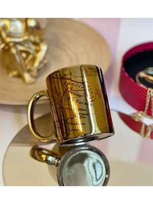 TeOra Store Travel Journal Tasarımlı Gold Kupa